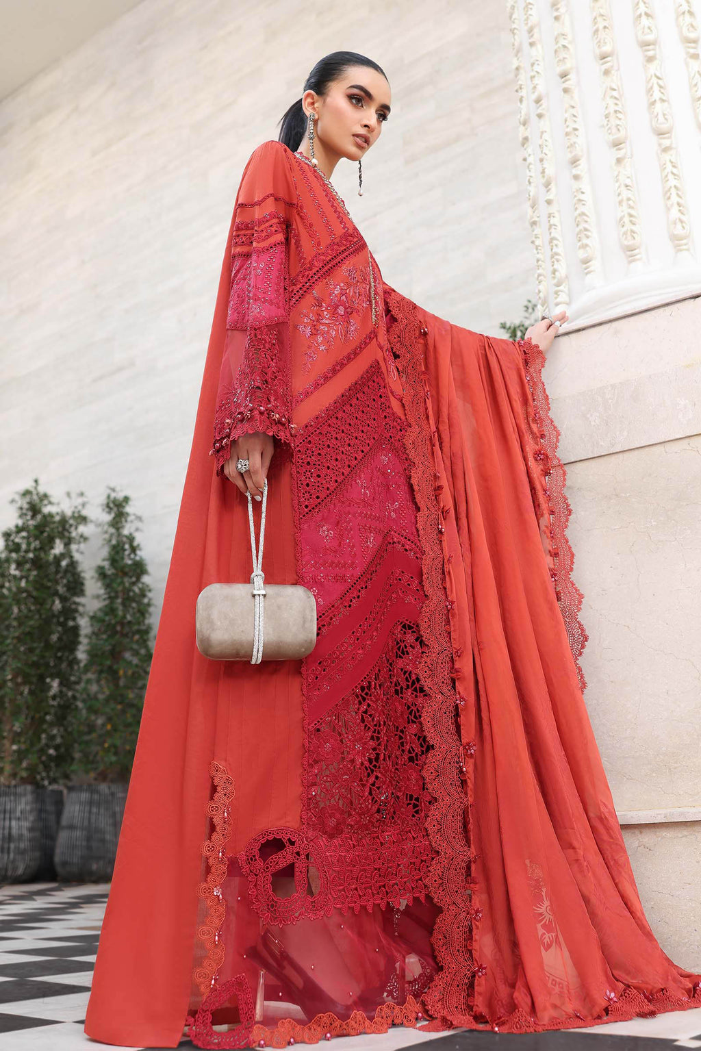 3 Piece Unstitched Embroidered Lawn Suit In Stock BARCODE:EL-26-13-Default  Price