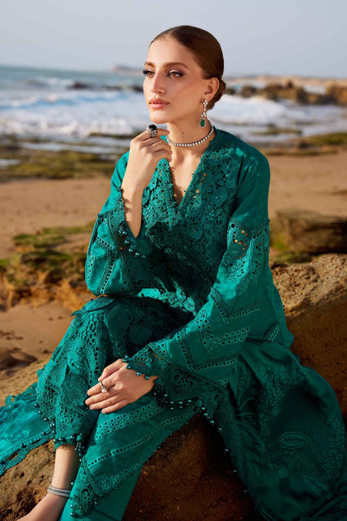 3 Piece Unstitched Embroidered Organza Lawn Suit | EID LAWN-25-05