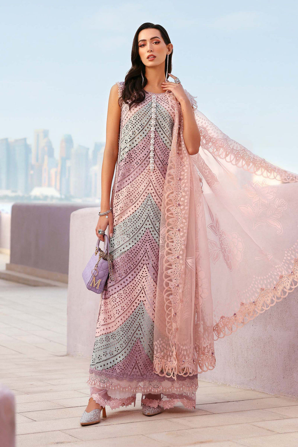 3 Piece Unstitched Embroidered Lawn Suit