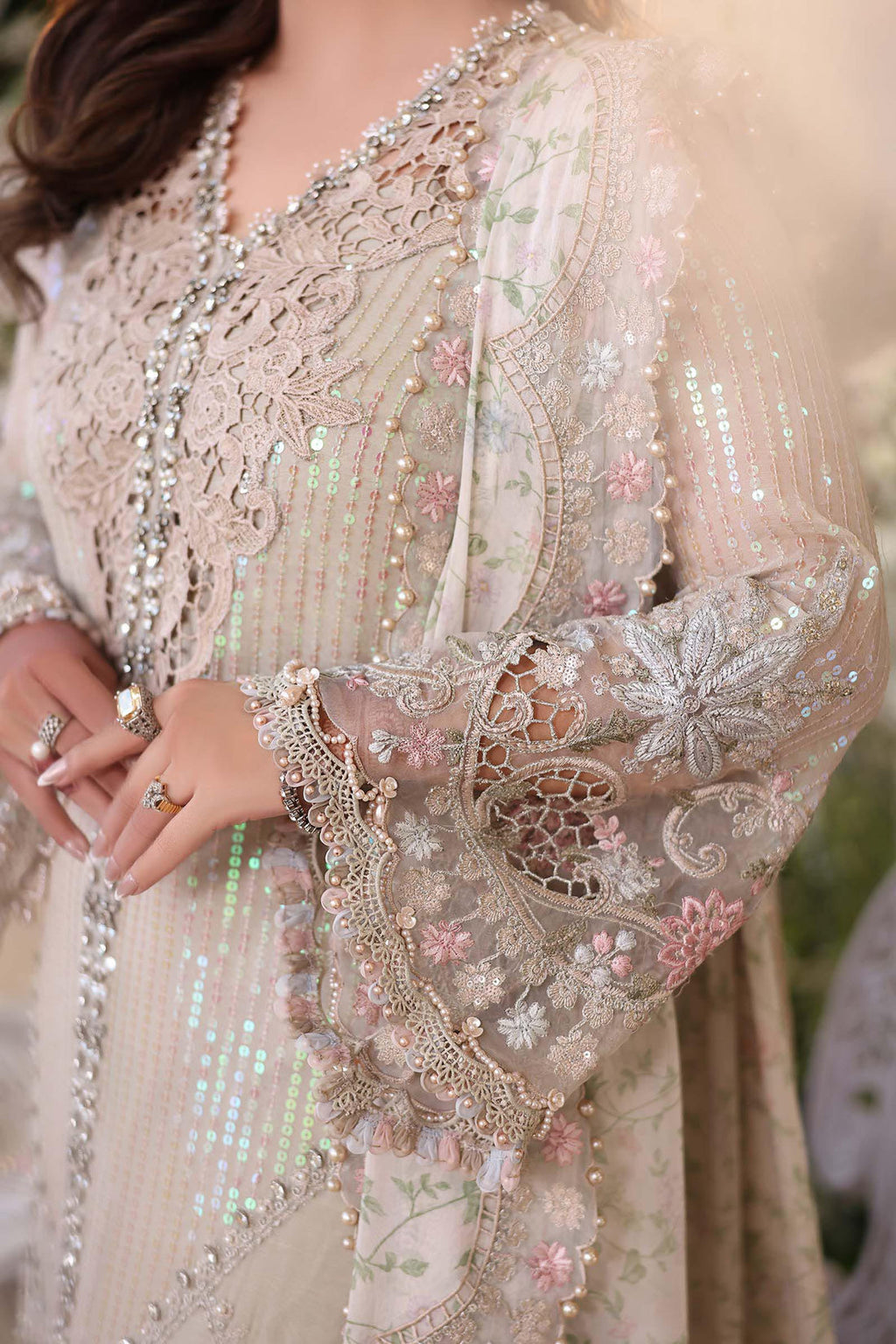3 Piece Embroidered Chiffon Suit