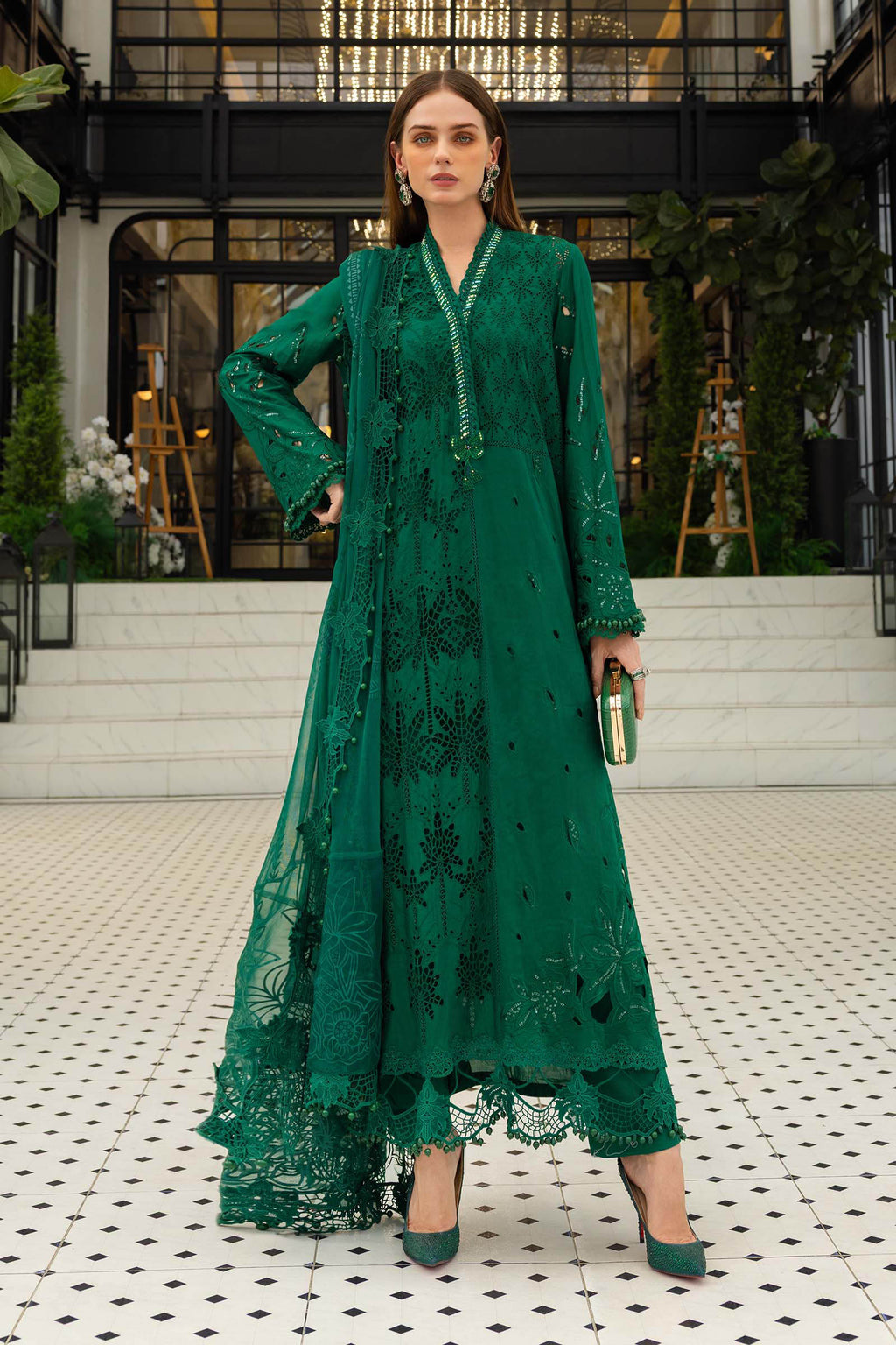 3 Piece Unstitched Embroidered Jacquard Lawn Suit (Copy)