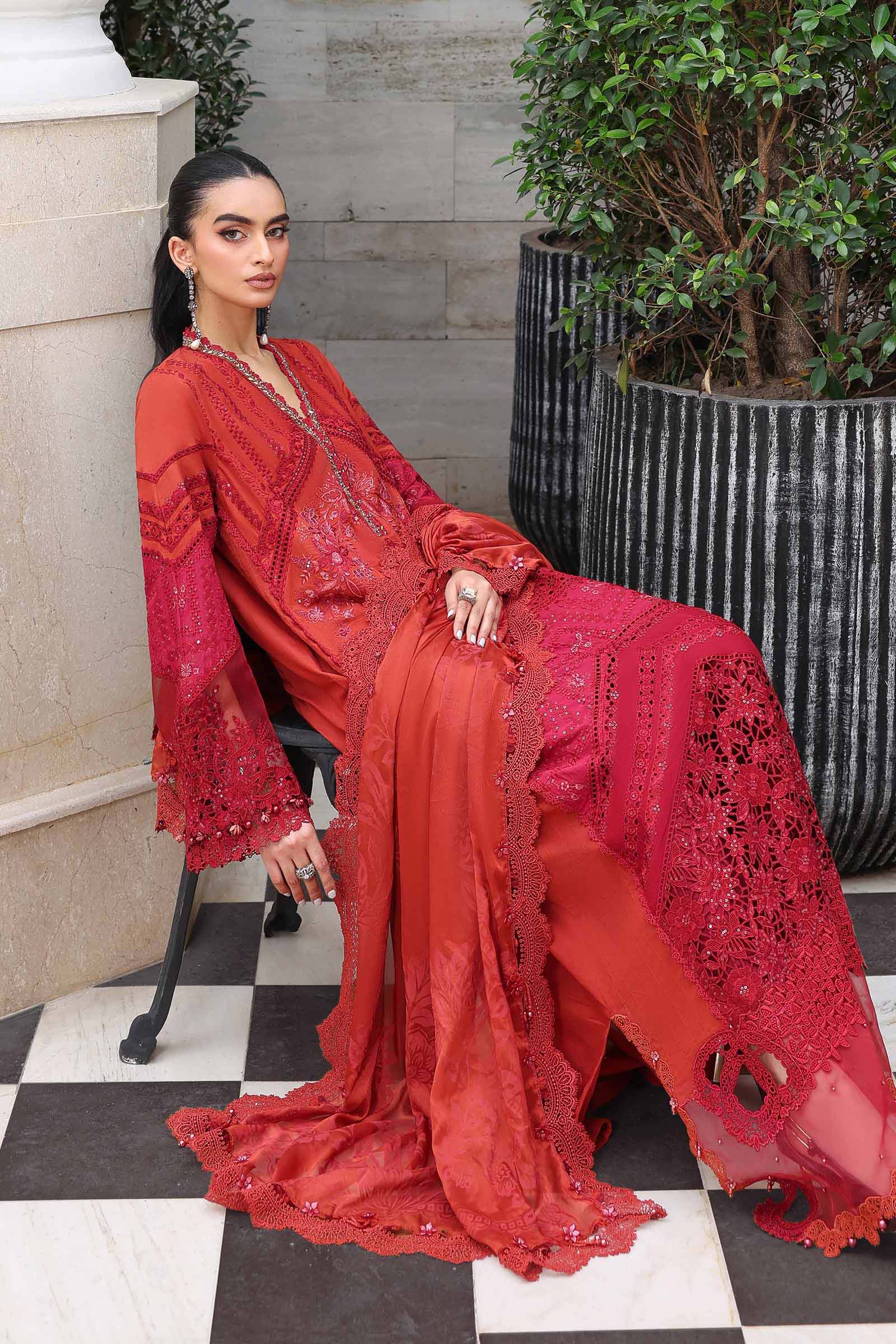 3 Piece Unstitched Embroidered Lawn Suit In Stock BARCODE:EL-26-13-Default  Price